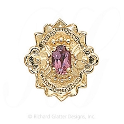 GS311 PT - 14 Karat Gold Pink Tourmaline Slide 